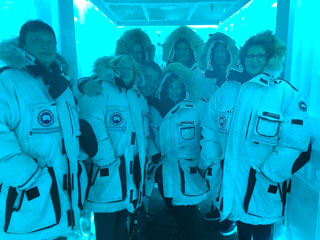 Vodka tasting in the famous "ice room" of the Bearfoot Bistro in Whistler.